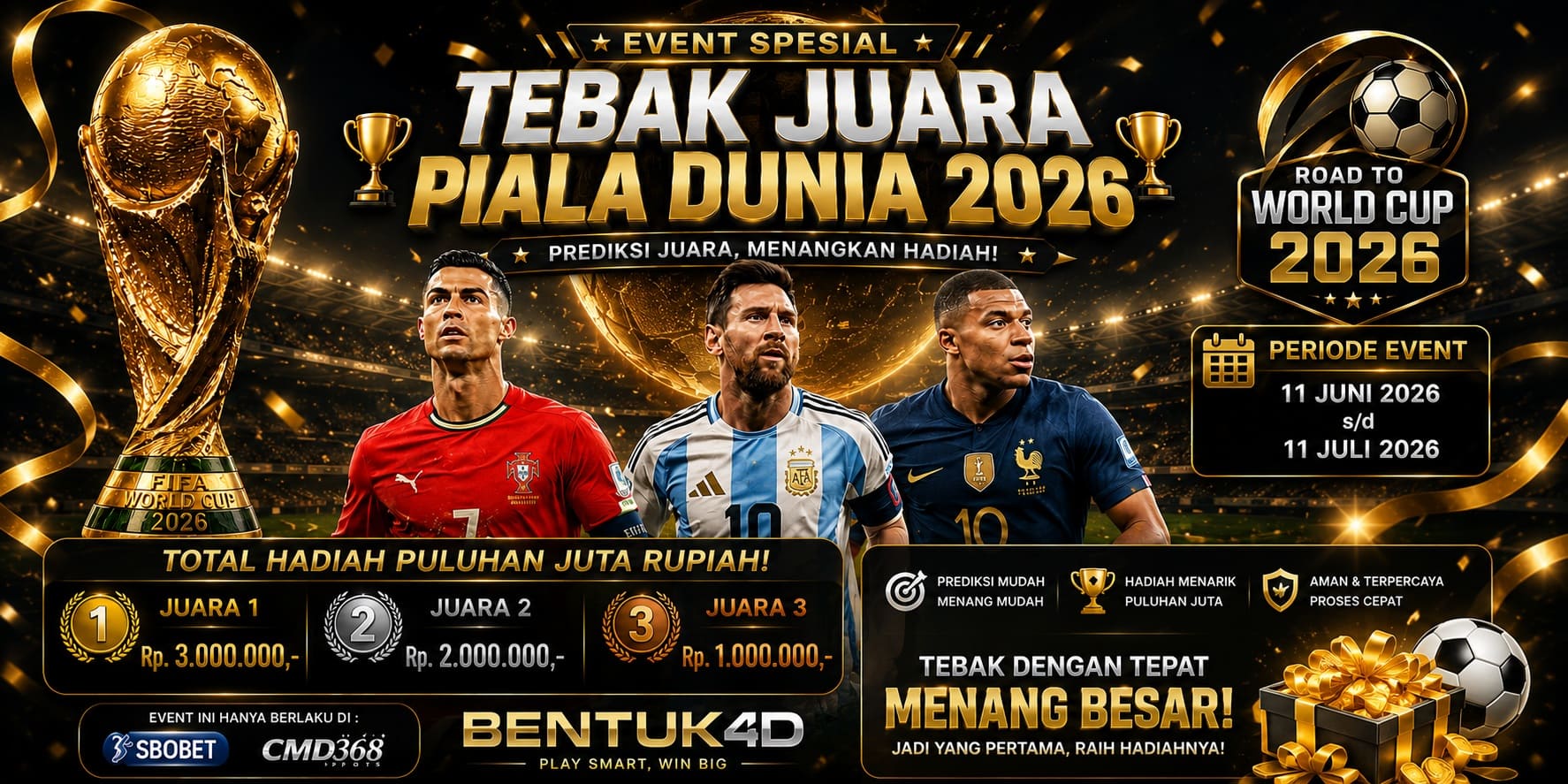 Tebak Juara PIALA DUNIA 2026 BENTUK4D